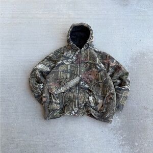 Mossy Oak Break Up Infinity Quilted Lined Hooded Jacket Mens XL (46-48) Full Zip